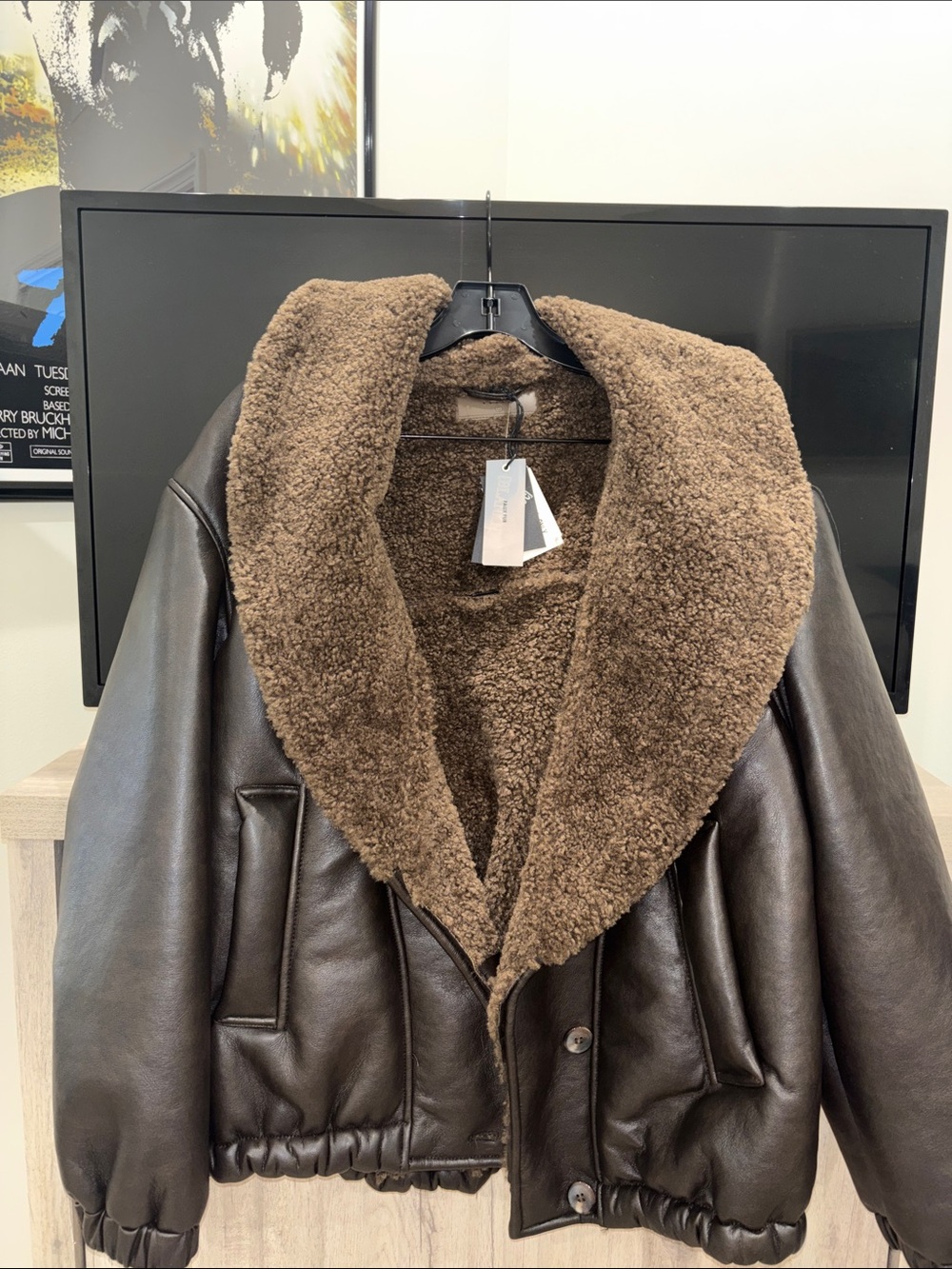 Blank NYC Brown Faux-Shearling Teddy Jacket